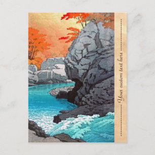Tengu Rock Hasui Kawase Flussszene shn hanga Lands Postkarte