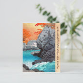 Tengu Rock Hasui Kawase River shn hängende Landsch Postkarte (Stehend Vorderseite)