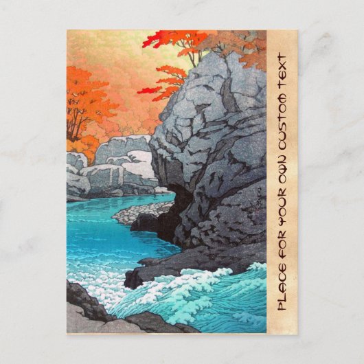 Tengu Rock Hasui Kawase River shn hängende Landsch Postkarte (Vorderseite)