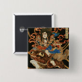 Tenjiku Tokubei Riding Giant Toad Kuniyoshi Fine Button (Vorne & Hinten)