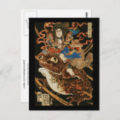 Tenjiku Tokubei Riding Giant Toad Kuniyoshi Fine Postkarte (Vorne/Hinten)