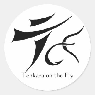 Tenkara auf dem Fly Round-Sticker Runder Aufkleber