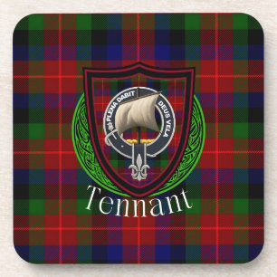 Tennant schottischer Clan Tartan & Wappen Getränkeuntersetzer
