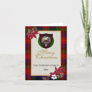 Tennant schottischer Clan Tartan & Wappen Karte