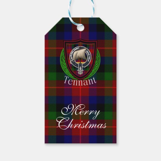 Tennant Scottish Clan Tartan & Crest Geschenkanhänger (Vorderseite)
