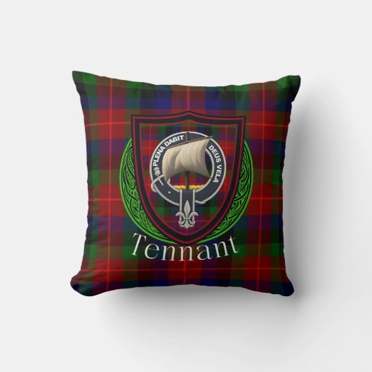 Tennant Scottish Clan Tartan & Crest Kissen (Vorderseite)