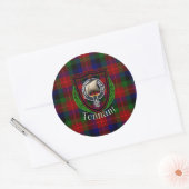 Tennant Scottish Clan Tartan & Crest Runder Aufkleber (Umschlag)