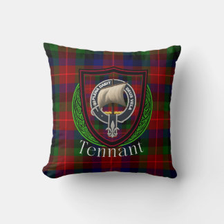 Tennant Scottish Clan Tartan & Wappen Kissen