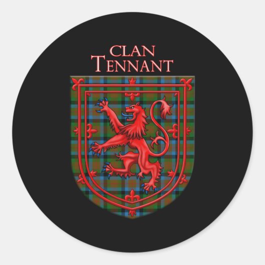 Tennant Tan Scottish Kariert Lion Rampant Runder Aufkleber (Vorderseite)