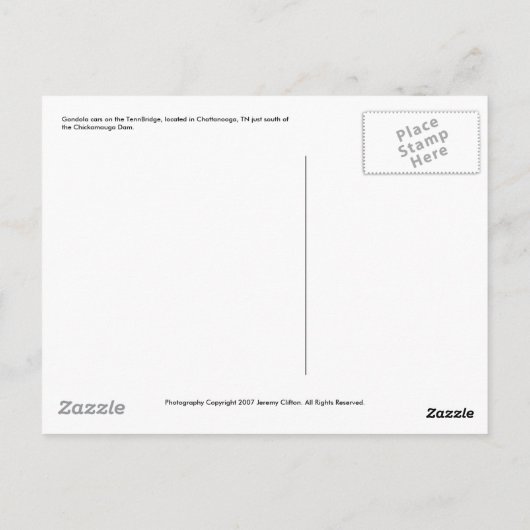 TennBridge Gondola Cars Postkarte (Rückseite)