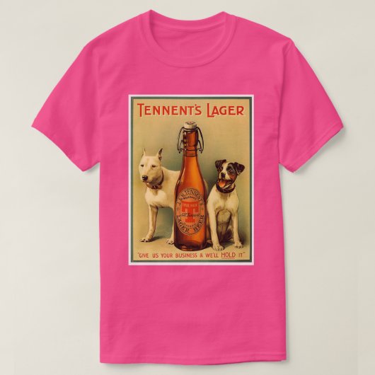 Tennents Vintag Lager Bierwerbung Print T-Shirt (Design vorne)