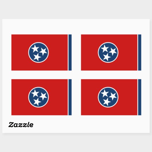 Tennesseanfahne, Flagge von Tennessee Rechteckiger Aufkleber (Blatt)