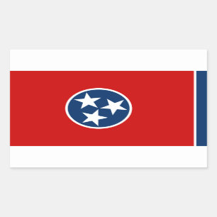 Tennesseanfahne, Flagge von Tennessee Rechteckiger Aufkleber