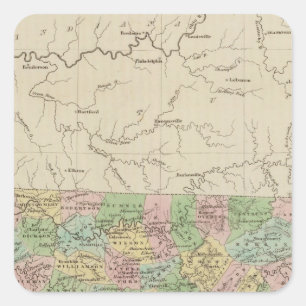 Tennessee 4 quadratischer aufkleber