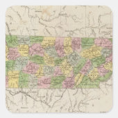 Tennessee 4 quadratischer aufkleber (Vorderseite)