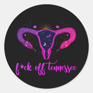 Tennessee Abortion Ban Celestial Uterus Protest Runder Aufkleber