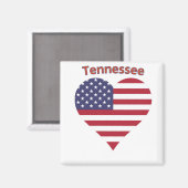 Tennessee American Flag Herz Magnet (Vorderseite/Rückseite)