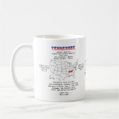 Tennessee American Staat auf einer Karte und nützl Kaffeetasse (Links)