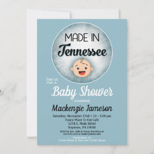 Tennessee Babydusche Funny Blue Boys Einladung