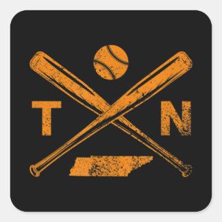 Tennessee Baseball Bats & Ball Classic Baseball Quadratischer Aufkleber
