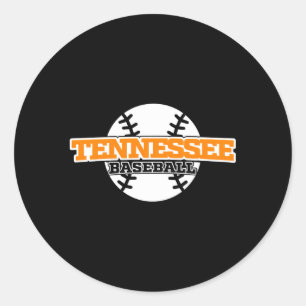 Tennessee Baseball Block Schriftart Runder Aufkleber