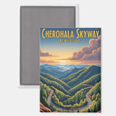 Tennessee Cherohala Skyway Souvenir Magnet (Vorderseite/Rückseite)