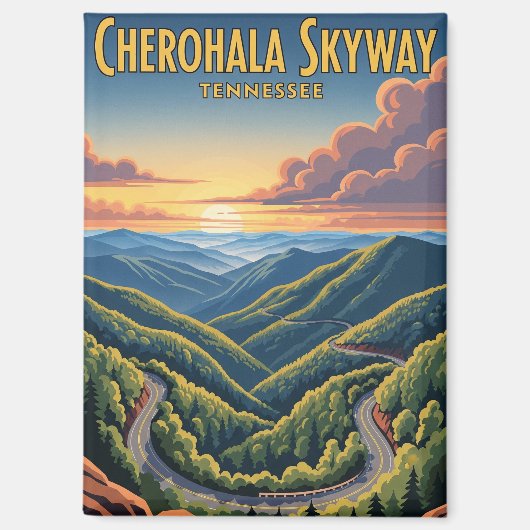 Tennessee Cherohala Skyway Souvenir Magnet (Vorderseite)