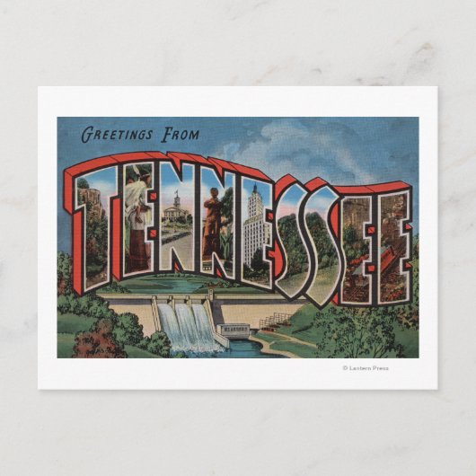 Tennessee (Dam)Große BuchstabenszenenTennessee Postkarte (Vorderseite)