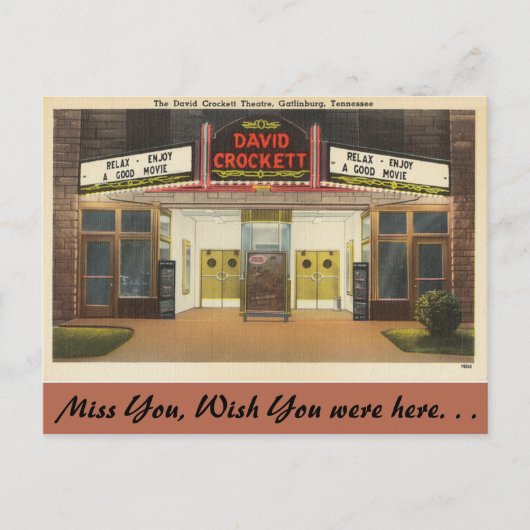 Tennessee, David Crockett Theater, Gatlinburg Postkarte (Vorderseite)