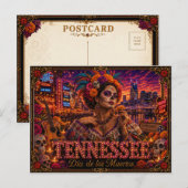 Tennessee Día de los Muertos Retro Postkarte (Vorne/Hinten)