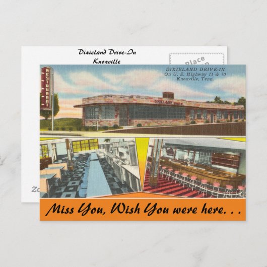 Tennessee, Dixieland Drive-In, Knoxville Postkarte (Vorne/Hinten)