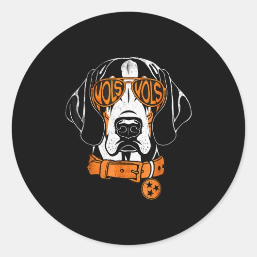 Tennessee Dog Sungles T Bluetick Coonhound Women M Runder Aufkleber (Vorderseite)