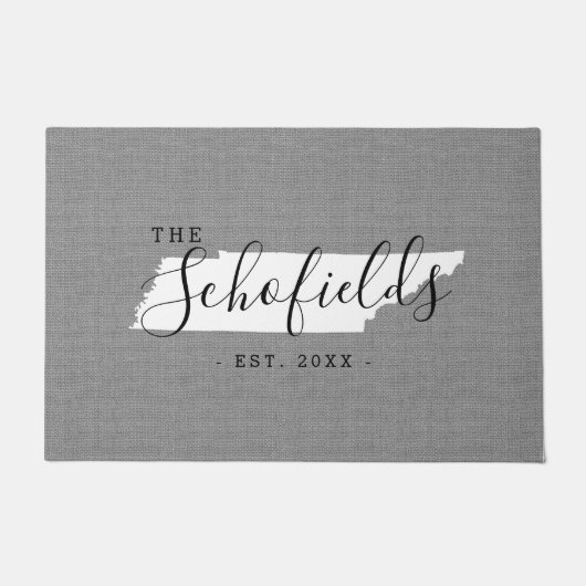 Tennessee Family Monogram Staat Doormat Fußmatte (Vorderseite)