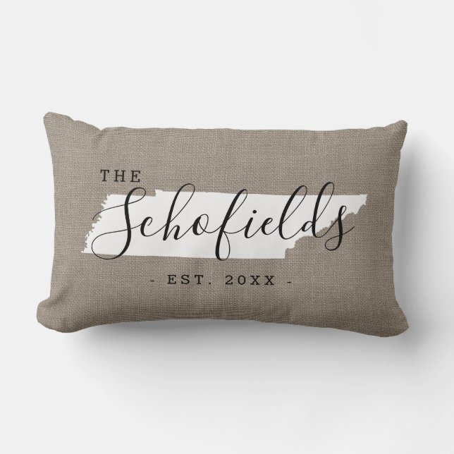Tennessee Family Monogram Staat Kissen (Vorderseite)