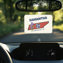 Tennessee Flag & Blume Lila Iris-Eigener Text Autolufterfrischer