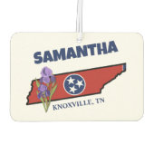 Tennessee Flag & Blume Lila Iris-Eigener Text Autolufterfrischer (Rückseite)