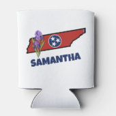 Tennessee Flag & Blume Lila Iris-Eigener Text Dosenkühler (Rückseite)