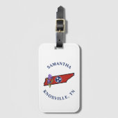 Tennessee Flag & Blume Lila Iris-Eigener Text Gepäckanhänger (Vorderseite Vertikal)