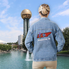 Tennessee Flag & Blume Lila Iris-Eigener Text Jeansjacke