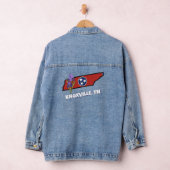 Tennessee Flag & Blume Lila Iris-Eigener Text Jeansjacke (Hangar)