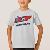 Tennessee Flag & Blume Lila Iris-Eigener Text T-Shirt (Vorderseite)