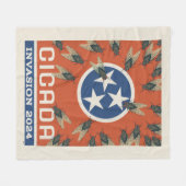 Tennessee Flag Cicada Invasion Fleecedecke (Vorderseite (Horizontal))