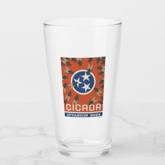 Tennessee Flag Cicada Invasion Glas (Vorderseite)