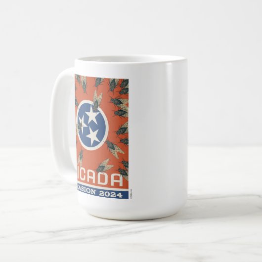 Tennessee Flag Cicada Invasion Kaffeetasse (Vorderseite Links)