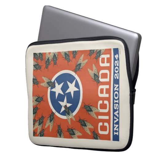 Tennessee Flag Cicada Invasion Laptopschutzhülle (Vorderseite Links)