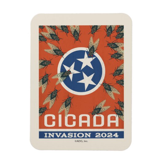 Tennessee Flag Cicada Invasion Magnet (Vertikal)