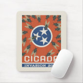 Tennessee Flag Cicada Invasion Mousepad (Mit Mouse)