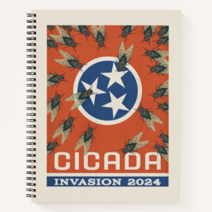 Tennessee Flag Cicada Invasion Notizblock