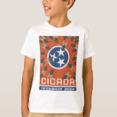 Tennessee Flag Cicada Invasion T-Shirt (Vorderseite)