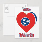 Tennessee Flag Herz Postkarte (Vorne/Hinten)